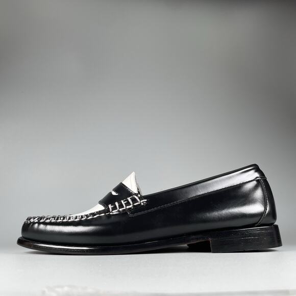 G.H. Bass Weejuns Whitney Women’s Size 8 M Black White Slip On Penny Loafers NEW - Picture 1 of 8